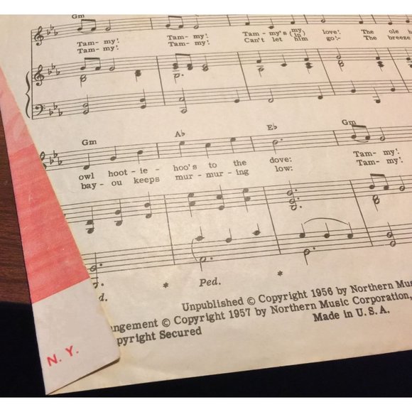 Tammy by Debbie Reynolds from Tammy and the Bachelor Vintage Sheet Music - Picture 6 of 9